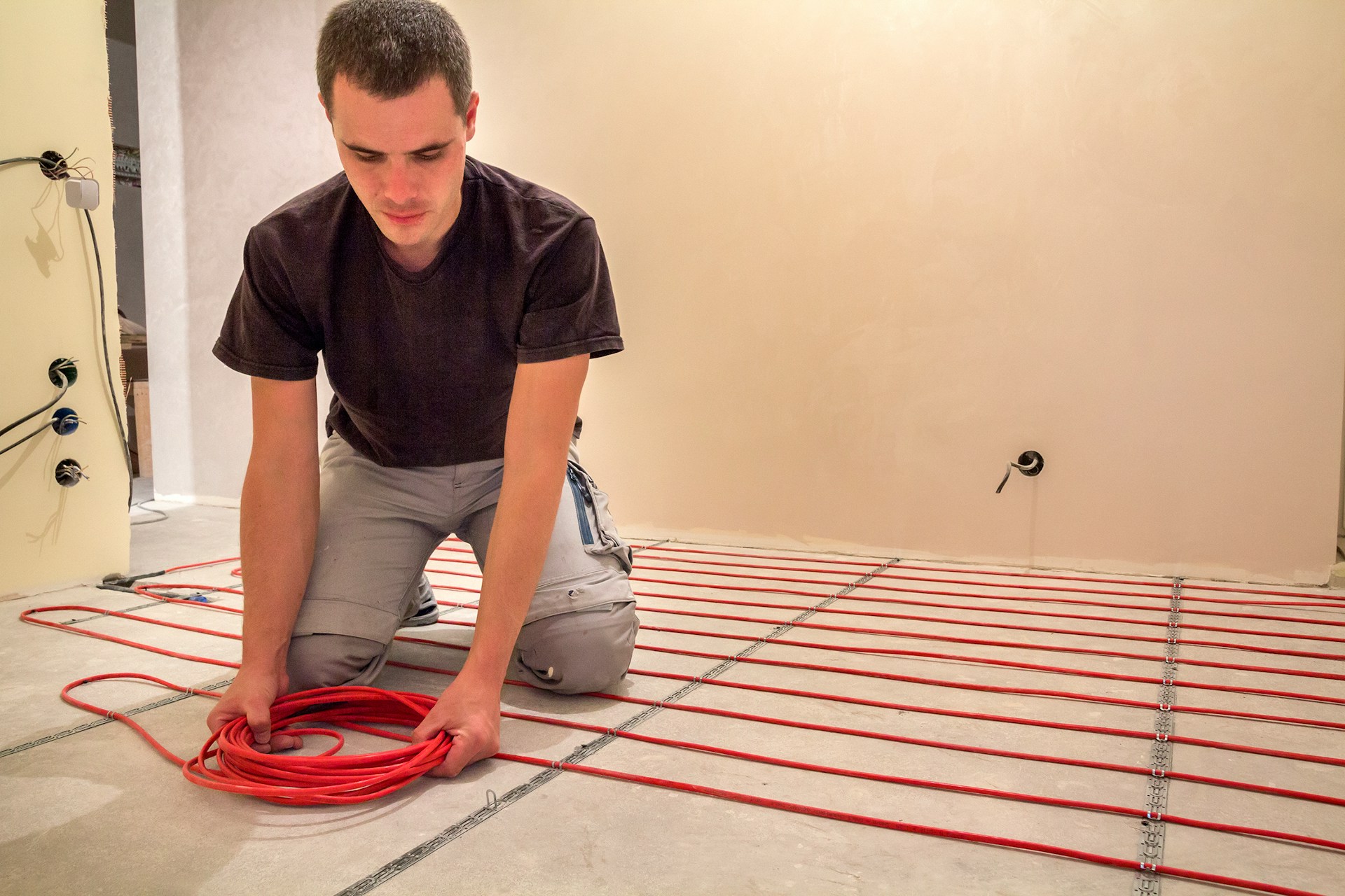 Person installing wires