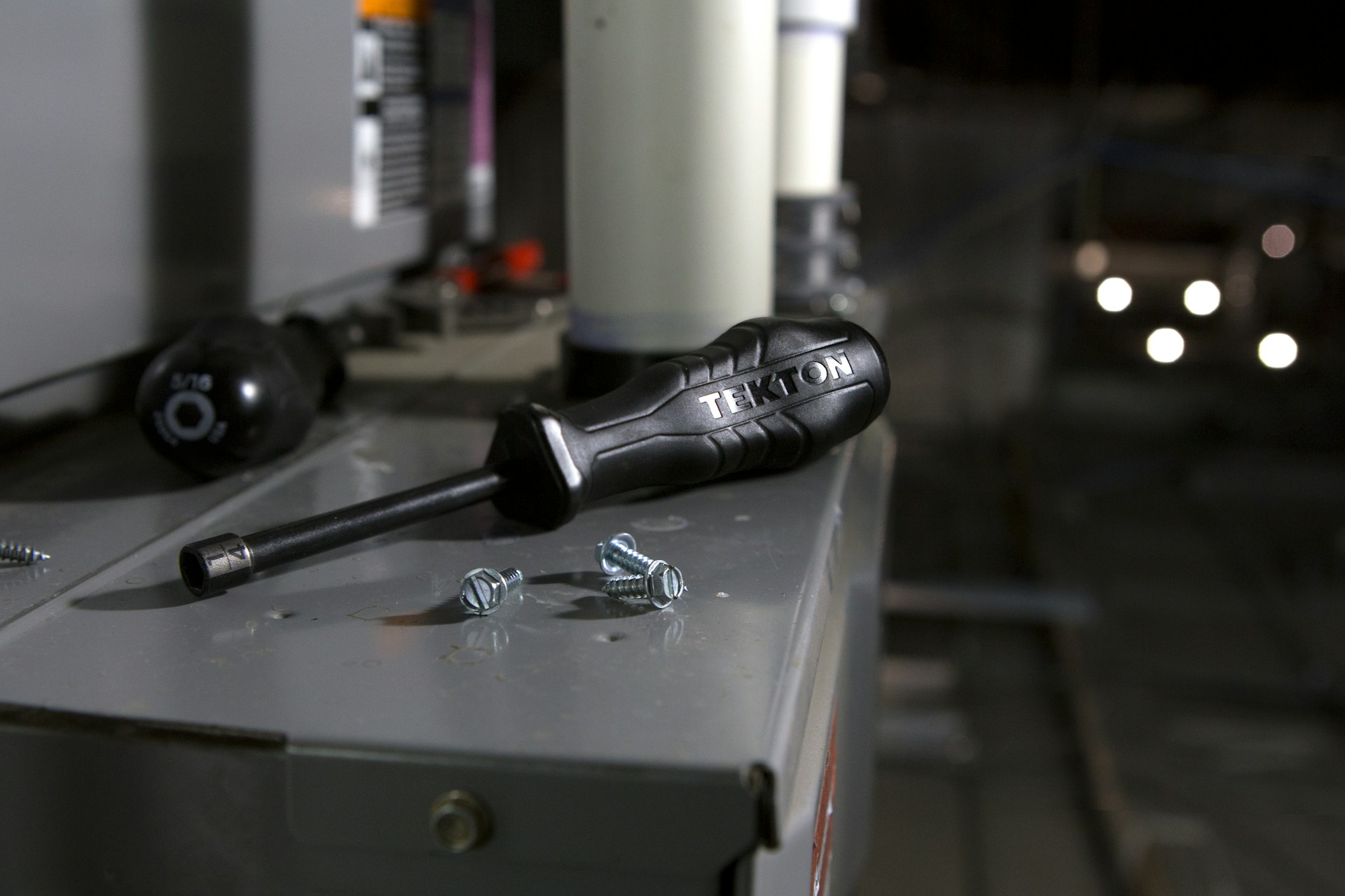 A hand tool on a table